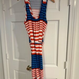 Mud Pie Vibrant Striped Midi Dress New!